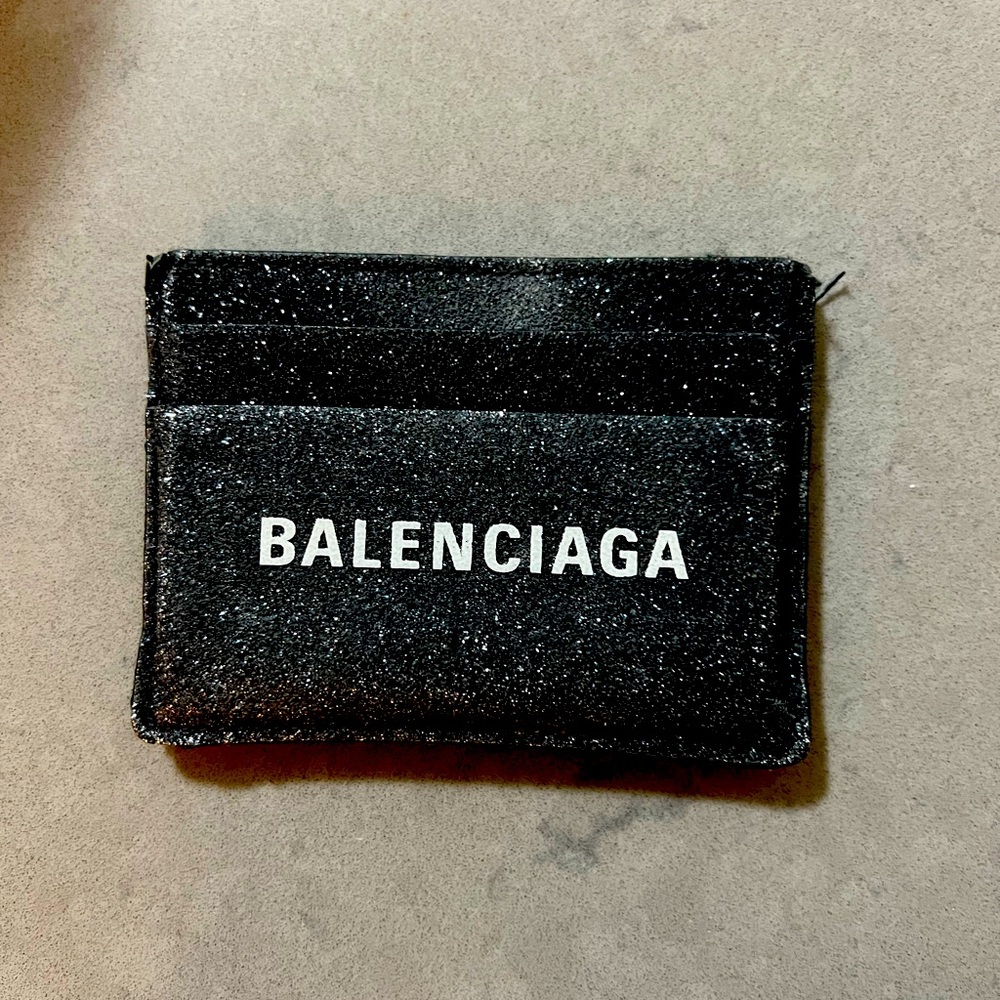 Balenciaga Sparkle Cash Logo Cardholder